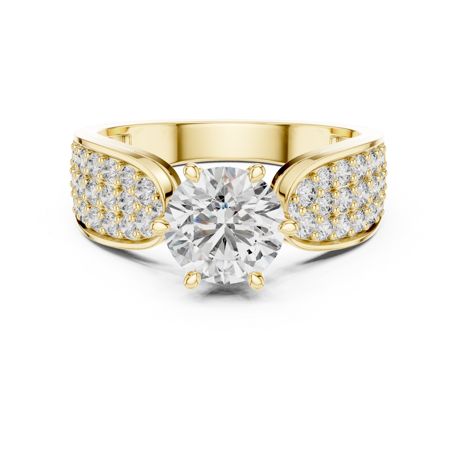  Gold Aurora Petal Embrace Ring Front View