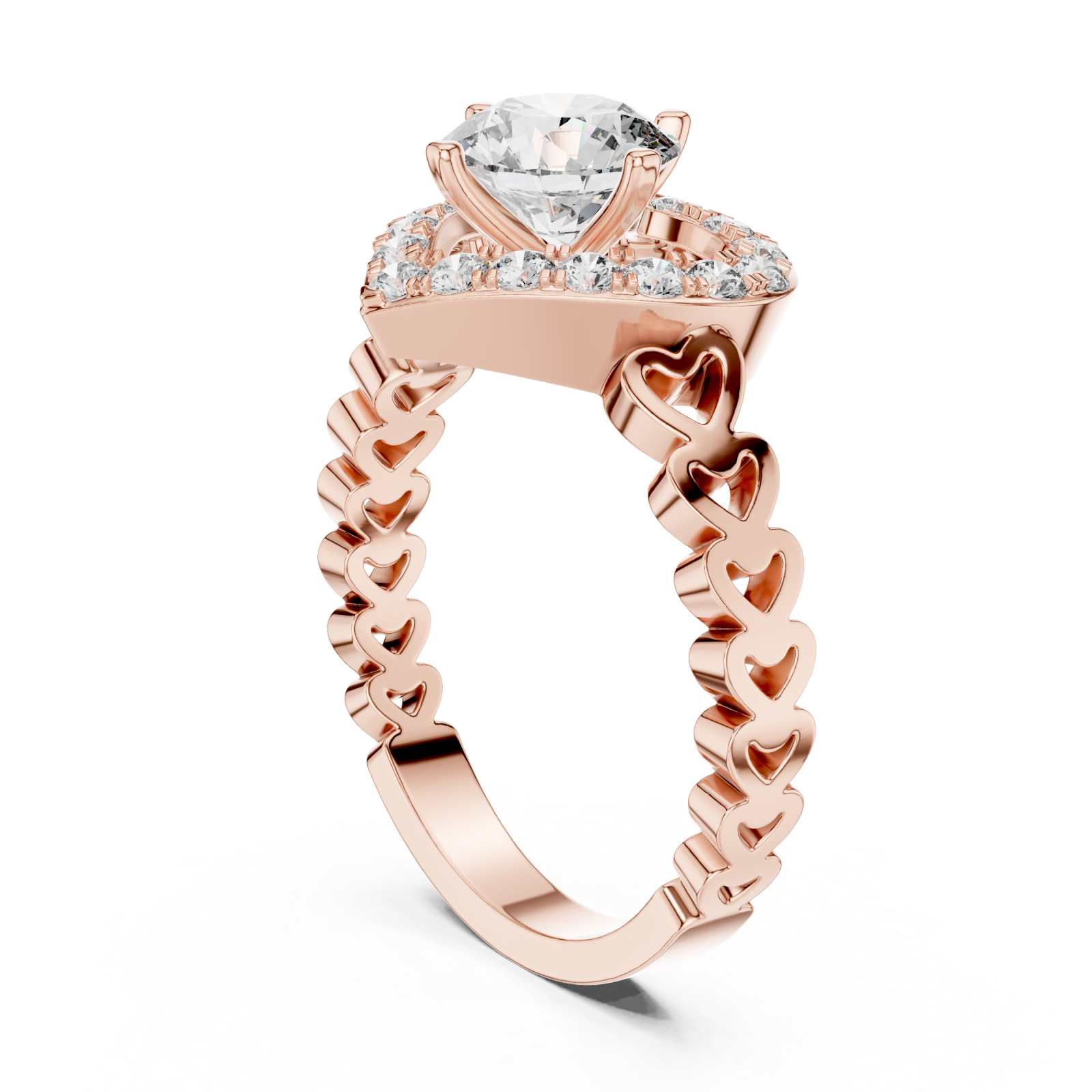  Rose Gold Promise Whisper Petite Engagement Ring Left View