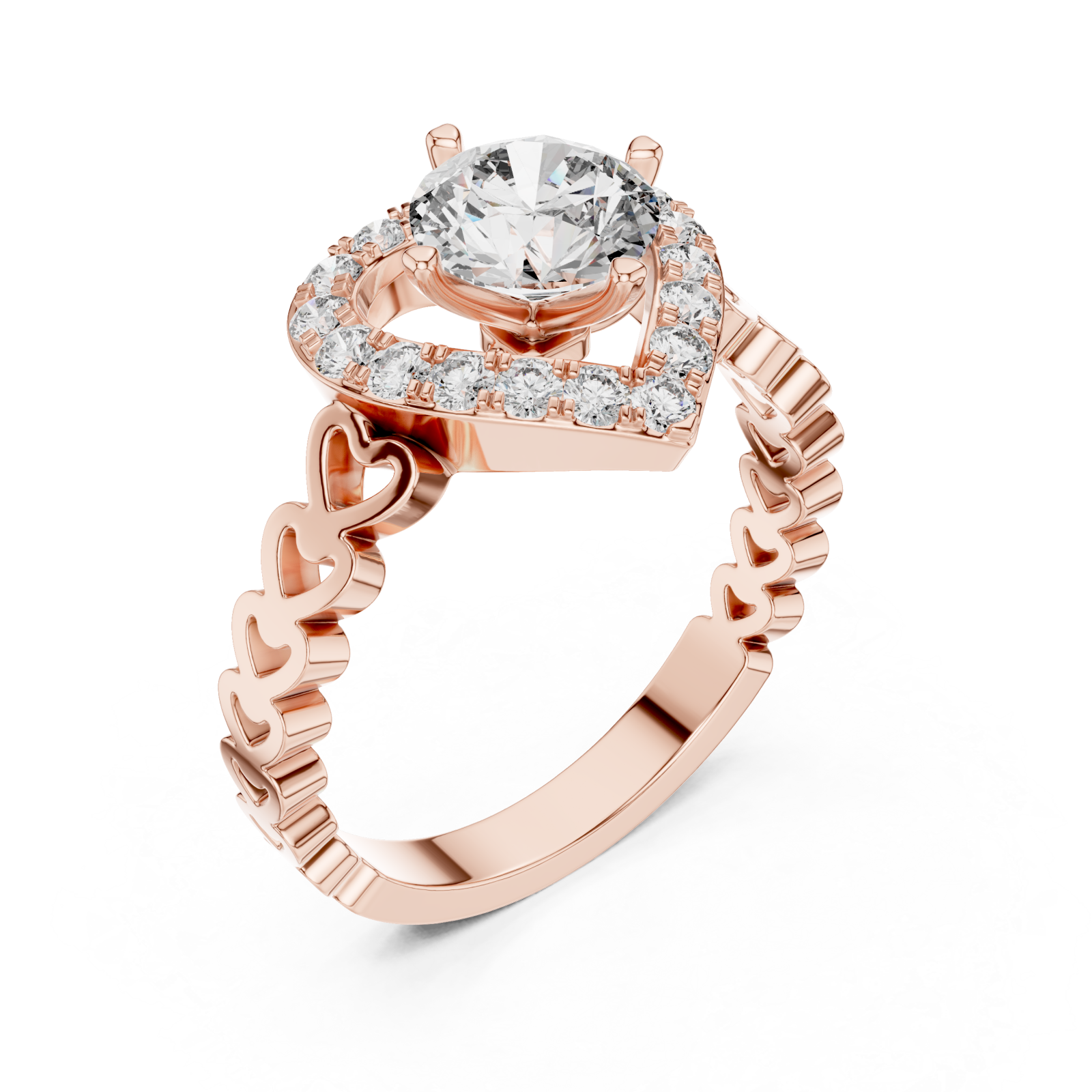  Rose Gold Promise Whisper Petite Engagement Ring Right View