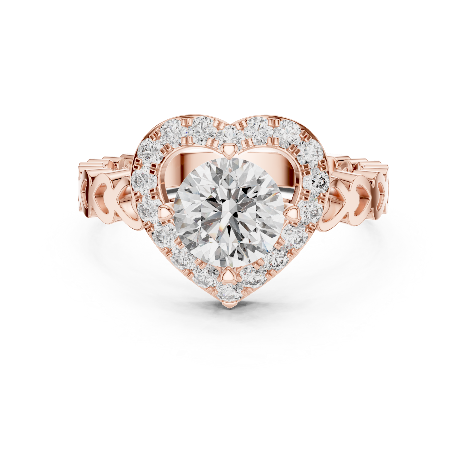  Rose Gold Promise Whisper Petite Engagement Ring Front View