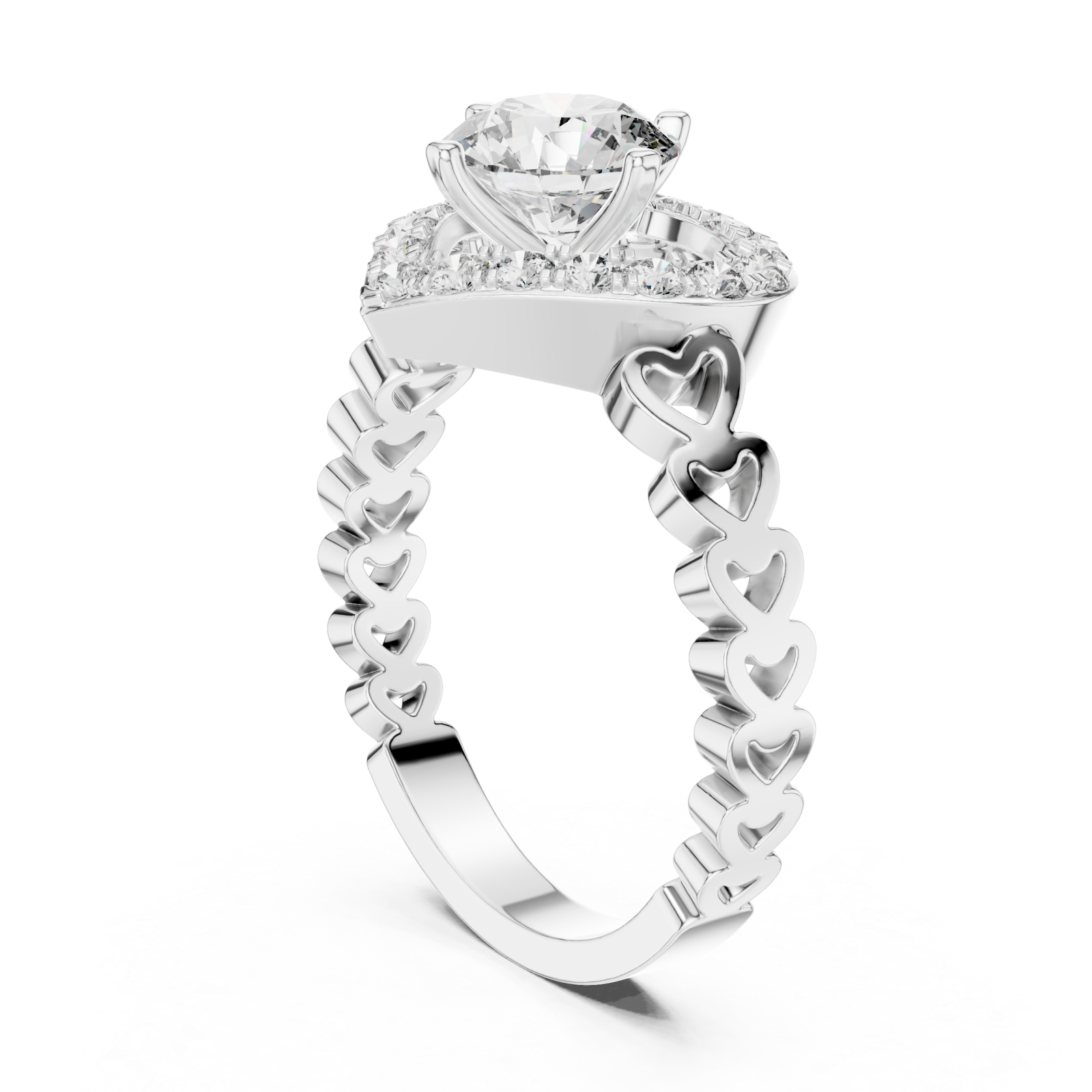  White Gold Promise Whisper Petite Engagement Ring Left View
