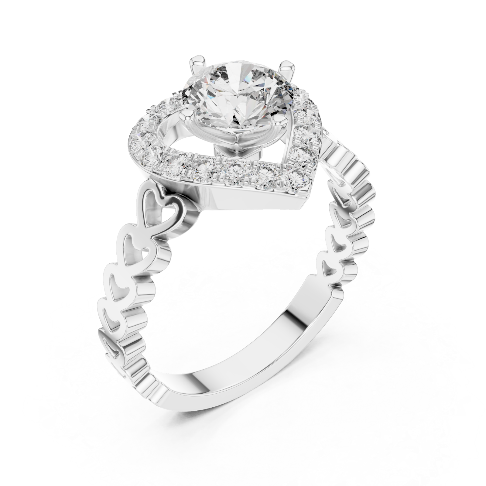  White Gold Promise Whisper Petite Engagement Ring Right View