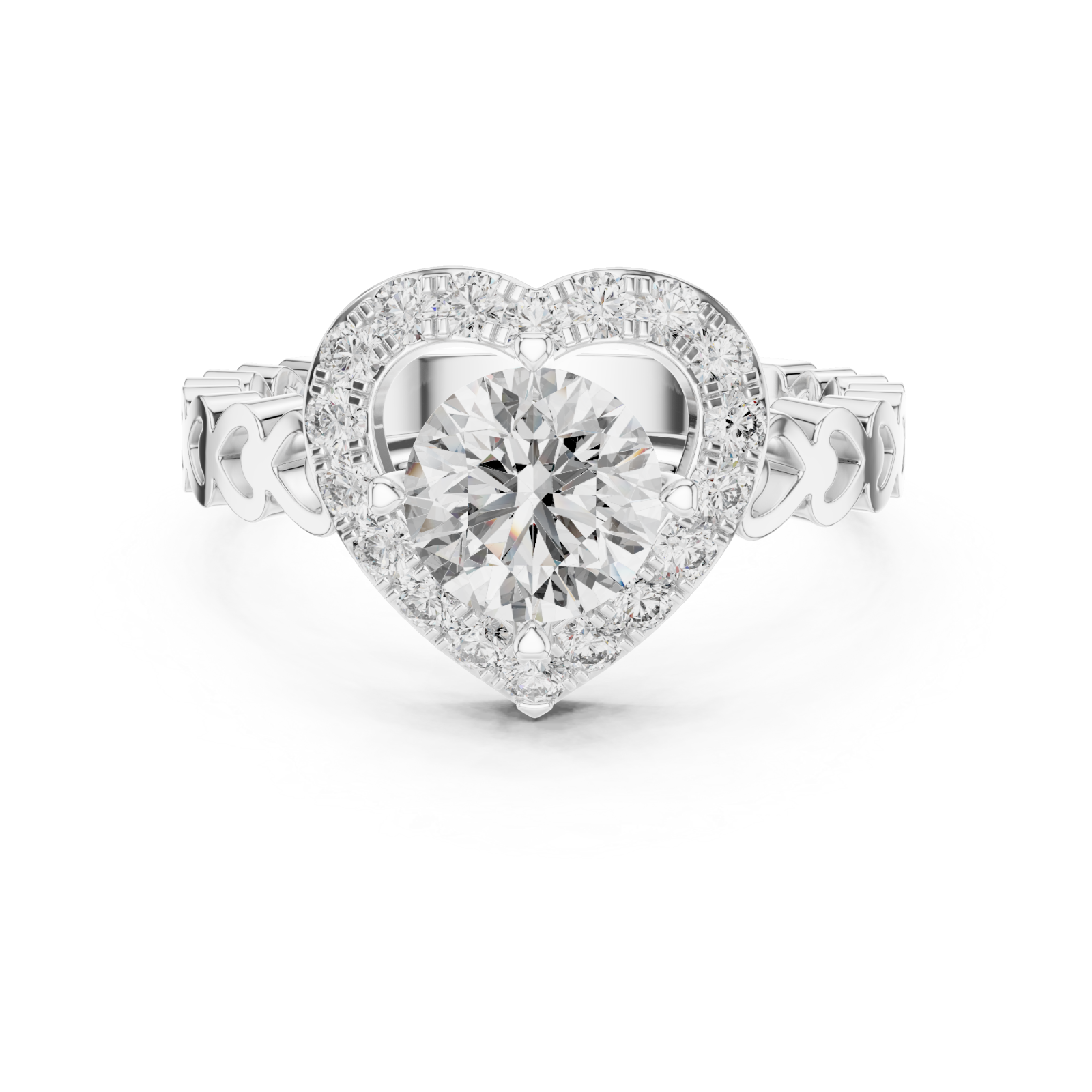  White Gold Promise Whisper Petite Engagement Ring Front View