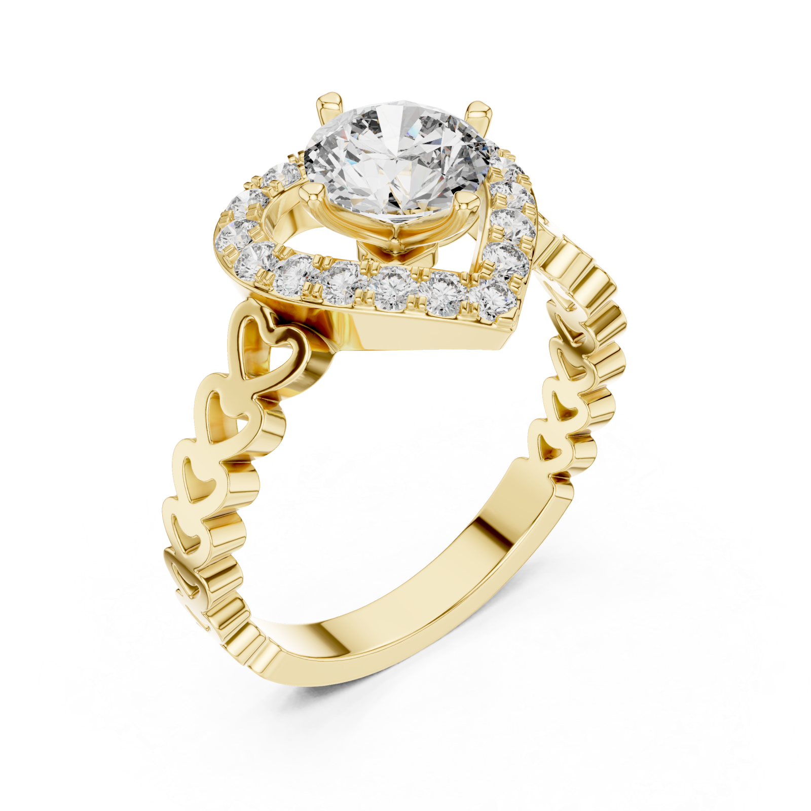 Gold Promise Whisper Petite Engagement Ring Right View
