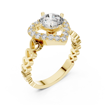 Gold Promise Whisper Petite Engagement Ring Right View
