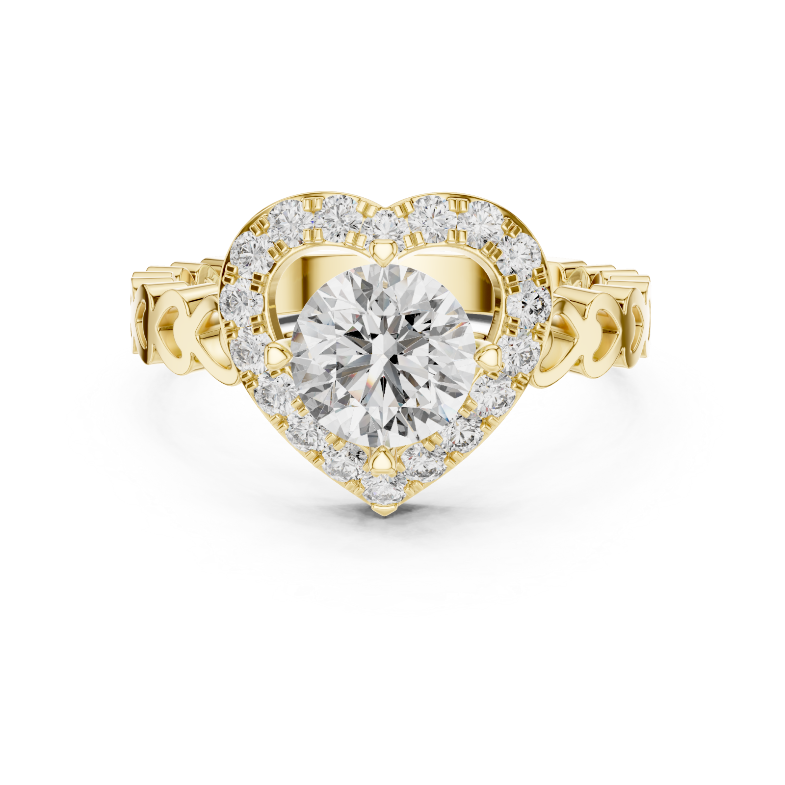  Gold Promise Whisper Petite Engagement Ring Front View