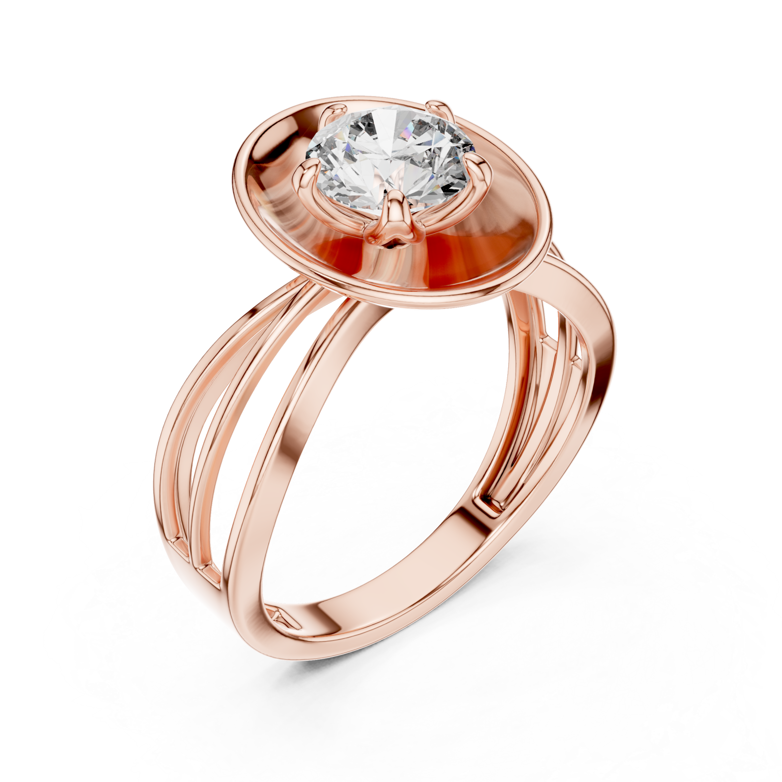  Rose Gold Infinite Grace Classic Halo Ring Right View