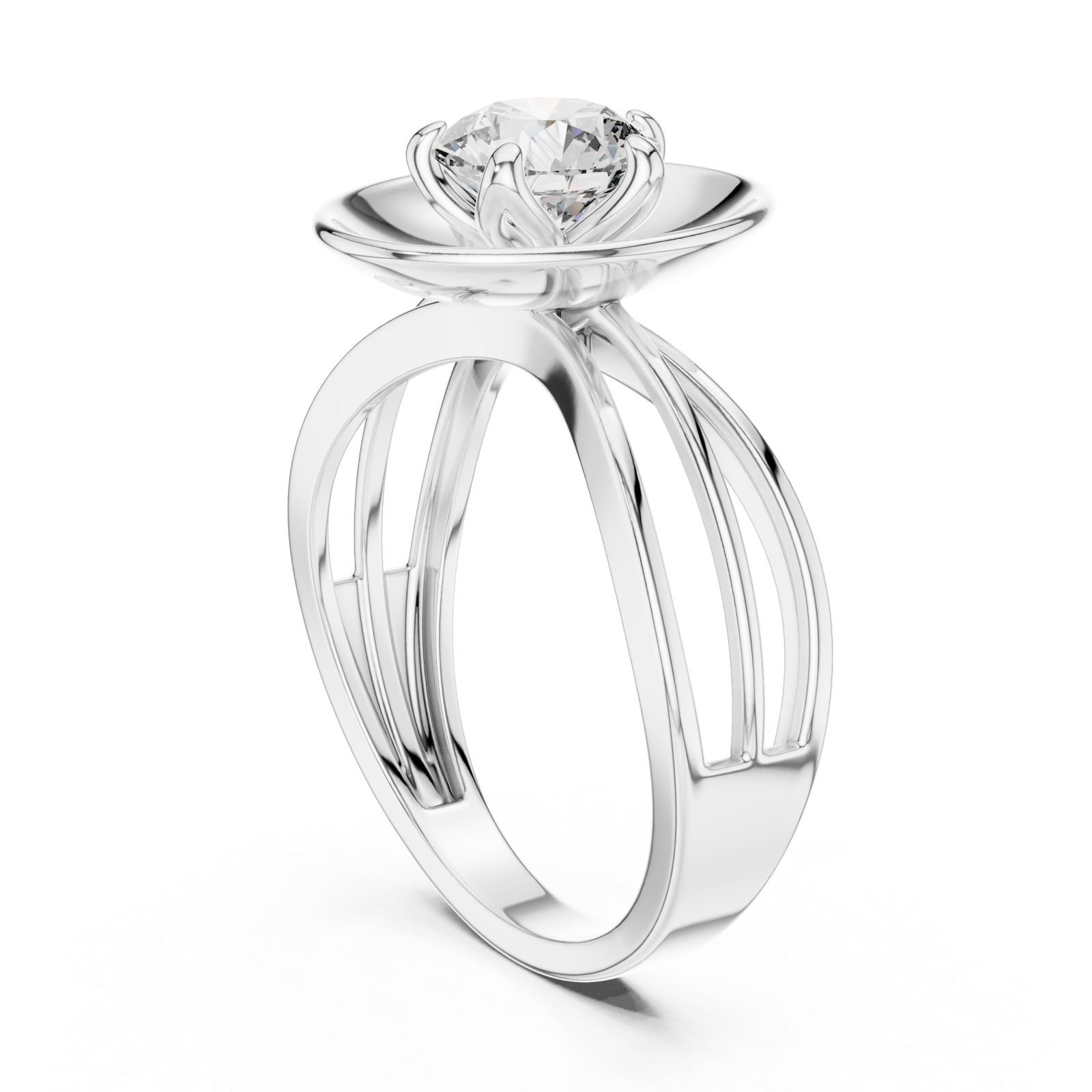  White Gold Infinite Grace Classic Halo Ring Left View
