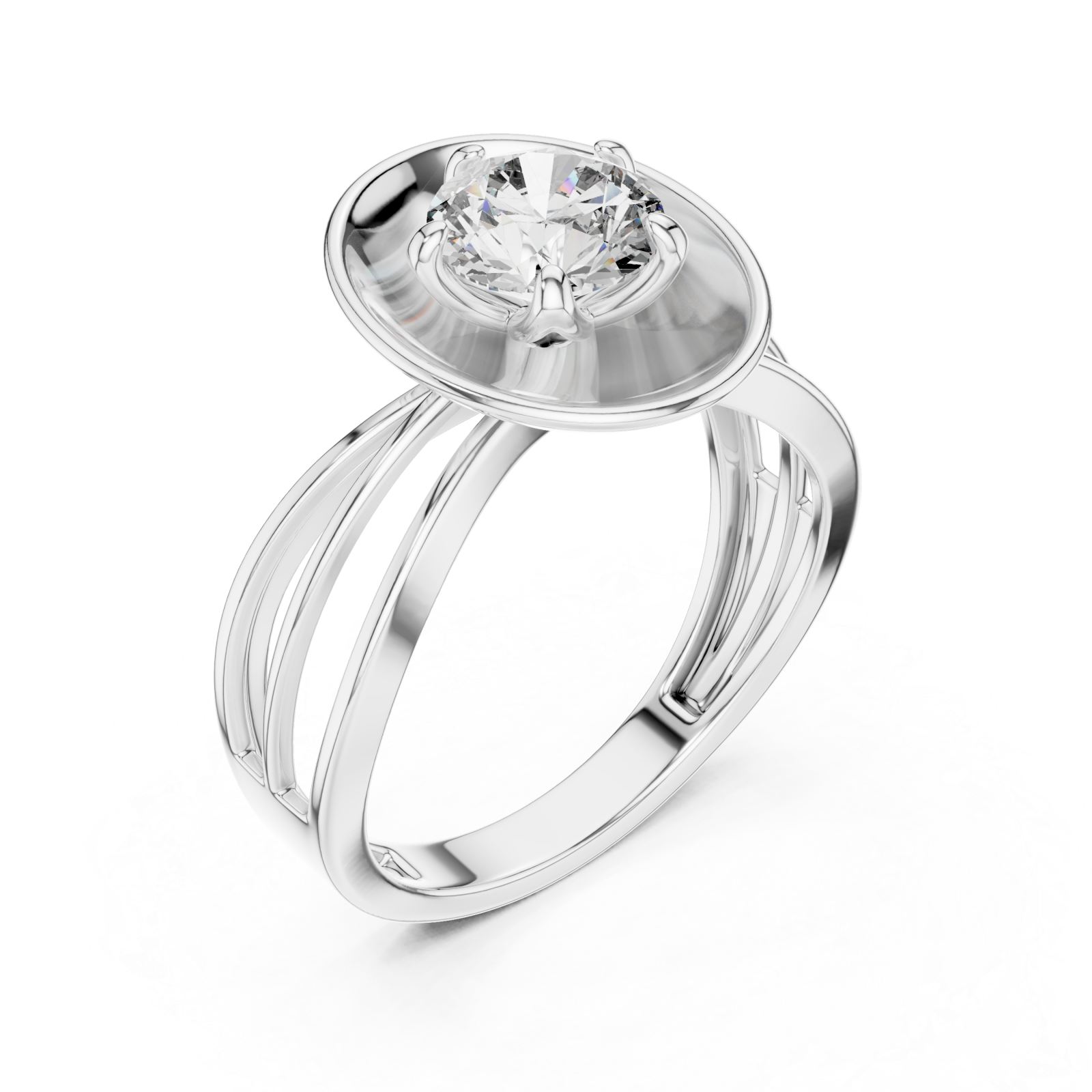  White Gold Infinite Grace Classic Halo Ring Right View
