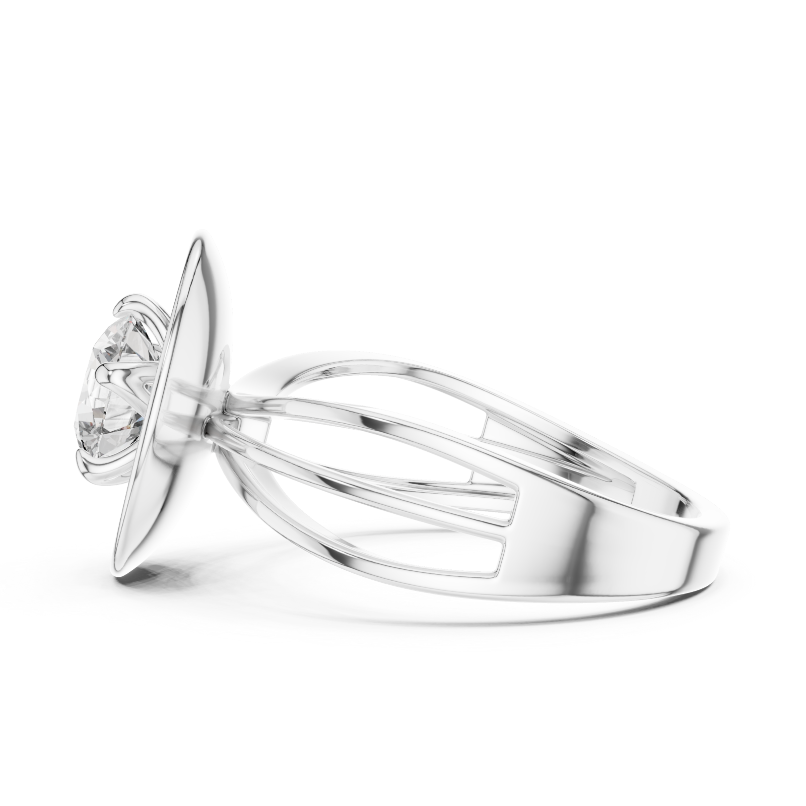  White Gold Infinite Grace Classic Halo Ring Side View