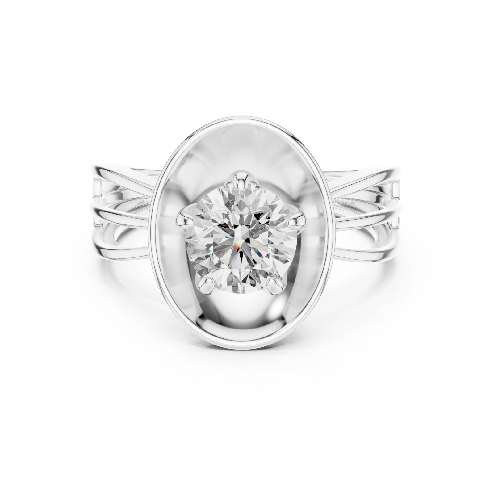  White Gold Infinite Grace Classic Halo Ring Front View
