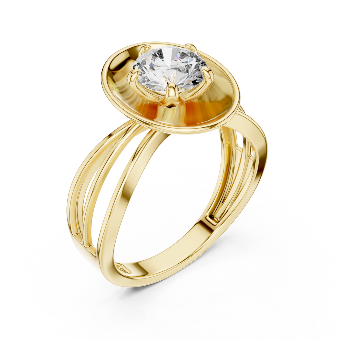 Gold Infinite Grace Classic Halo Ring Right View