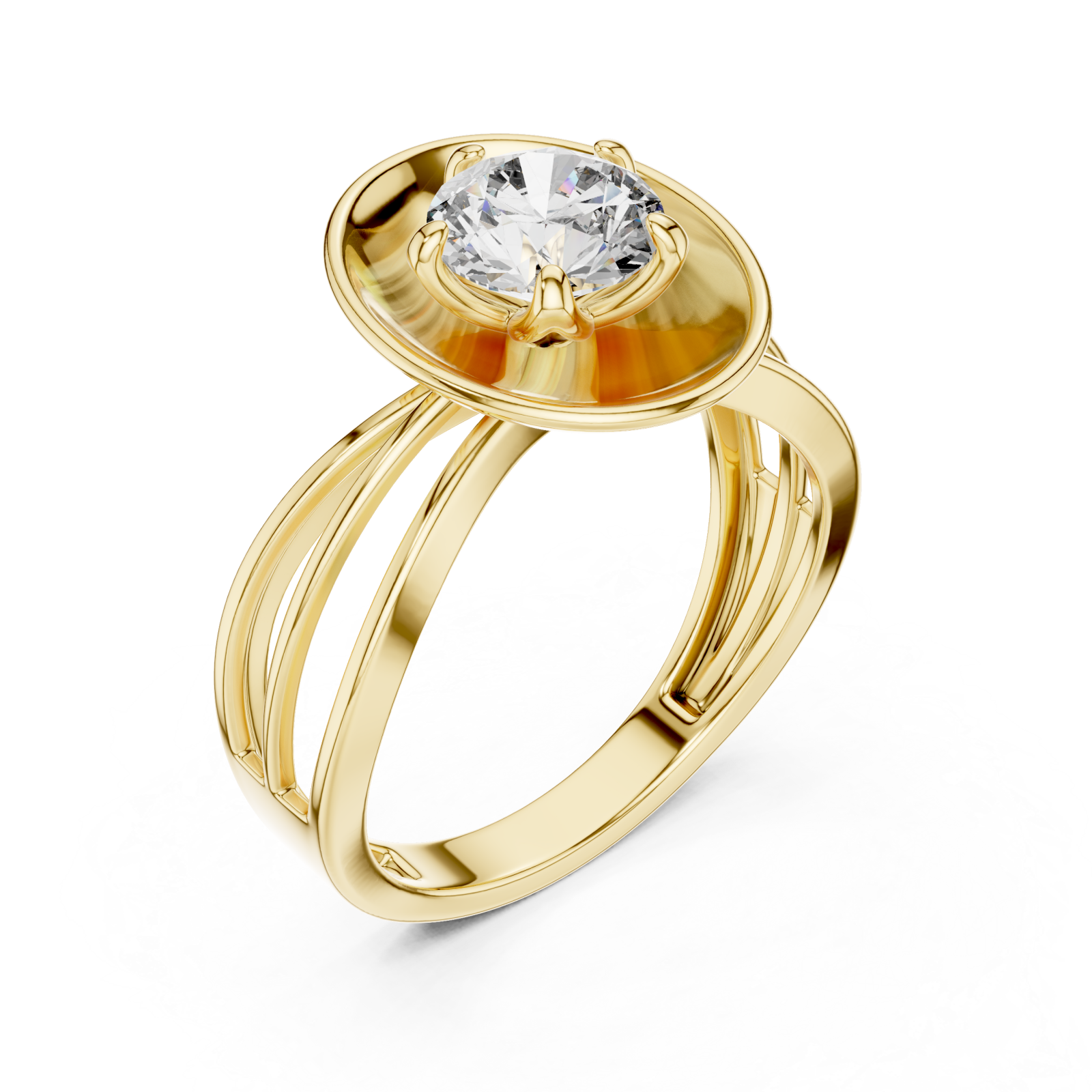 Gold Infinite Grace Classic Halo Ring Right View