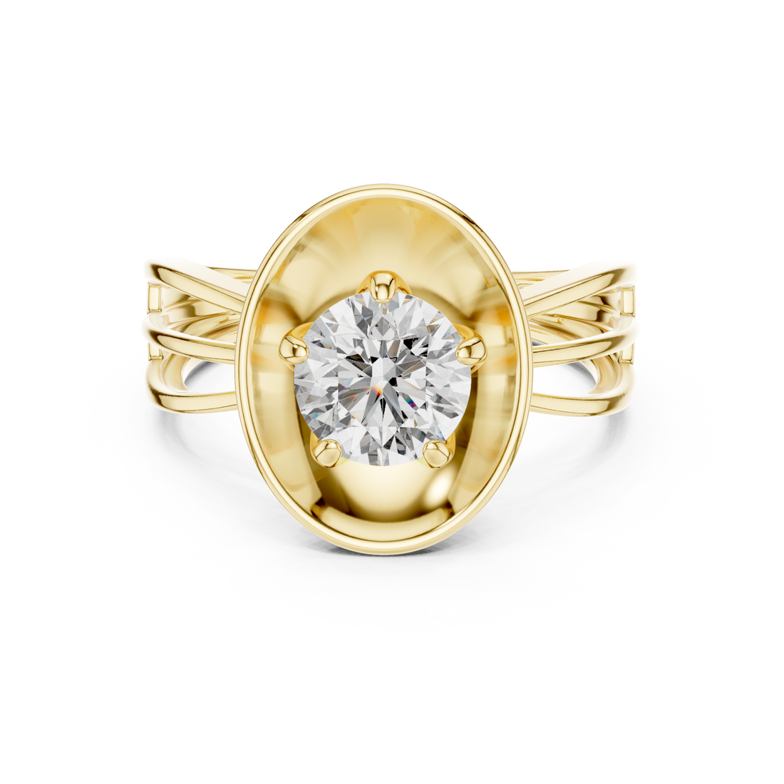 Gold Infinite Grace Classic Halo Ring Right View