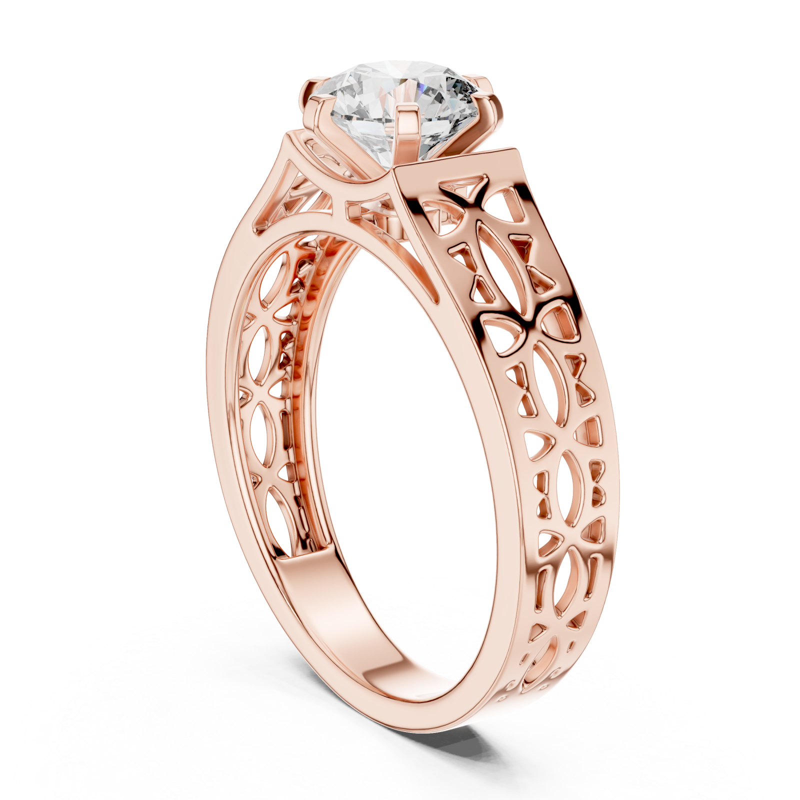  Rose Gold Petal Silhouette Harmony Band Left View