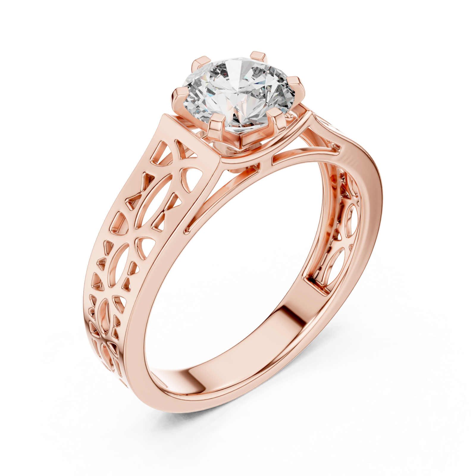  Rose Gold Petal Silhouette Harmony Band Right View