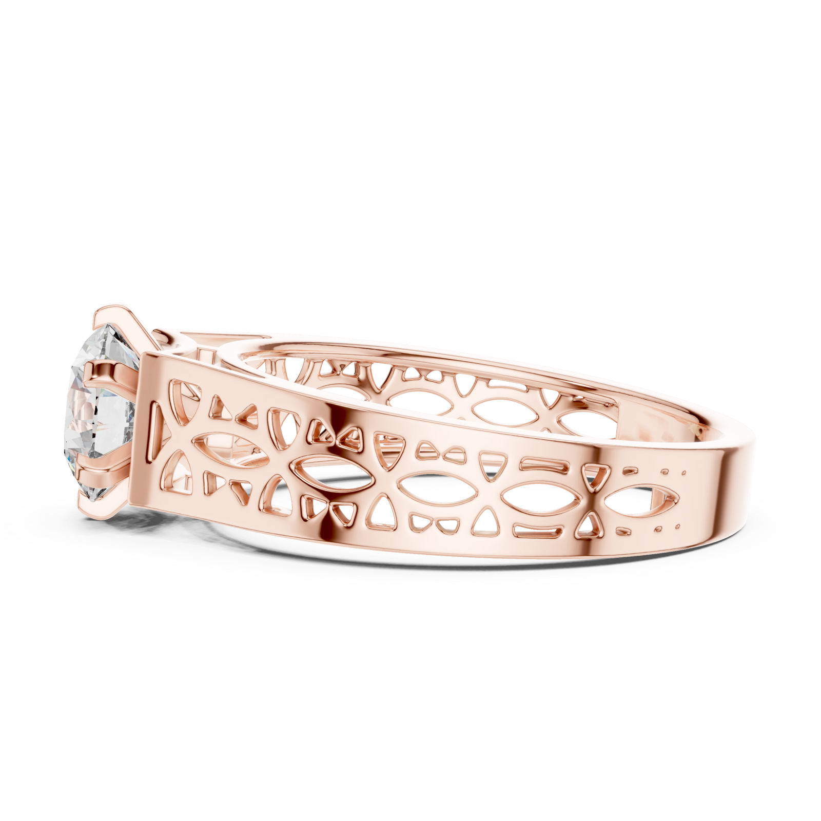  Rose Gold Petal Silhouette Harmony Band Side View