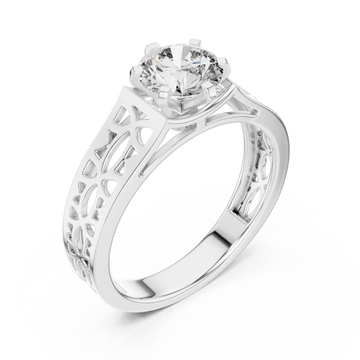  White Gold Petal Silhouette Harmony Band Right View