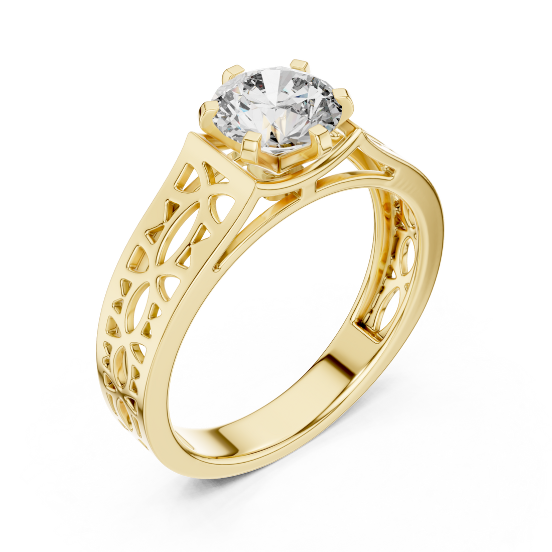 Gold Petal Silhouette Harmony Band Right View