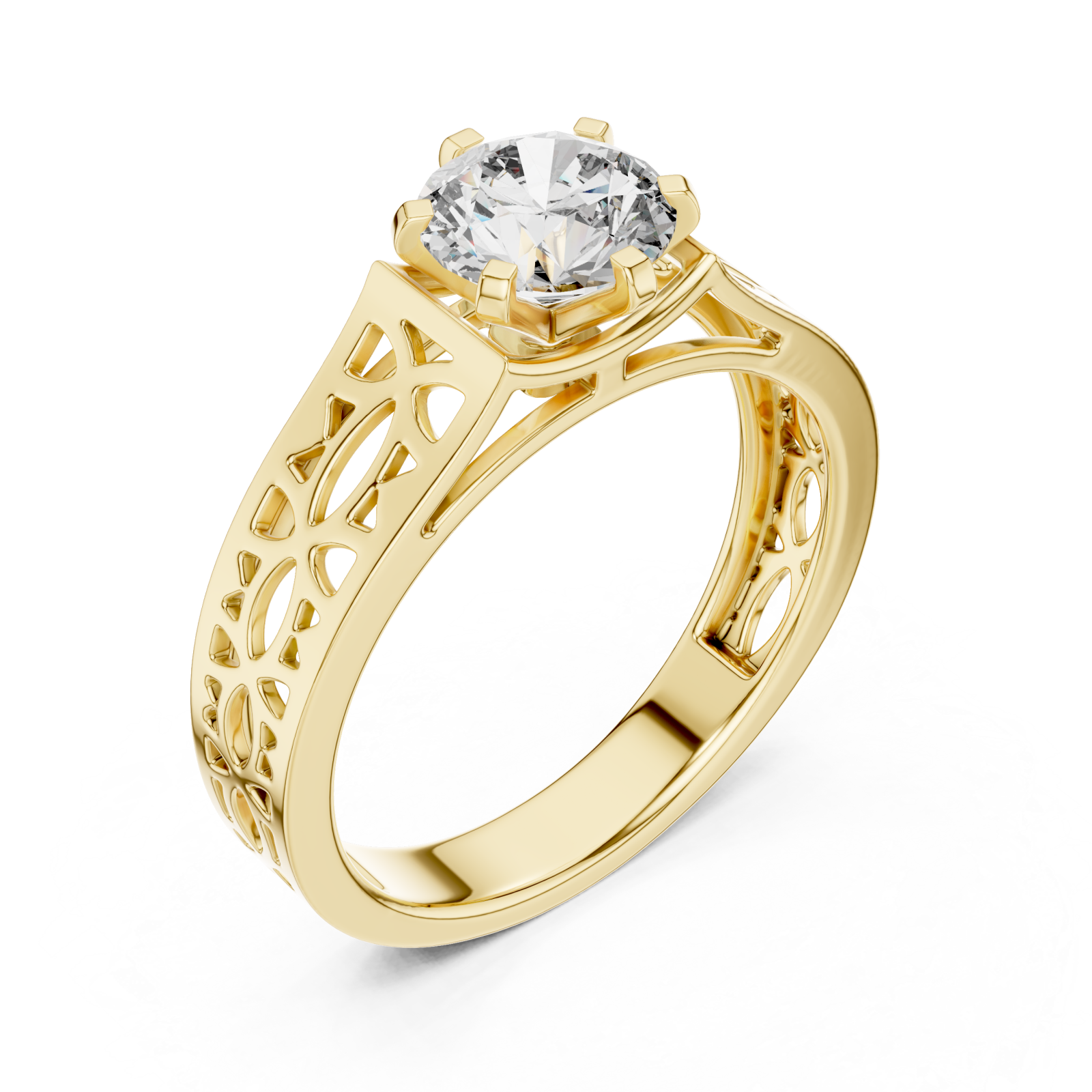 Gold Petal Silhouette Harmony Band Right View