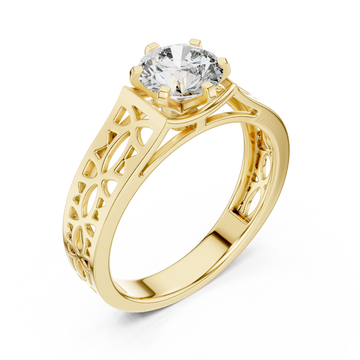 Gold Petal Silhouette Harmony Band Right View