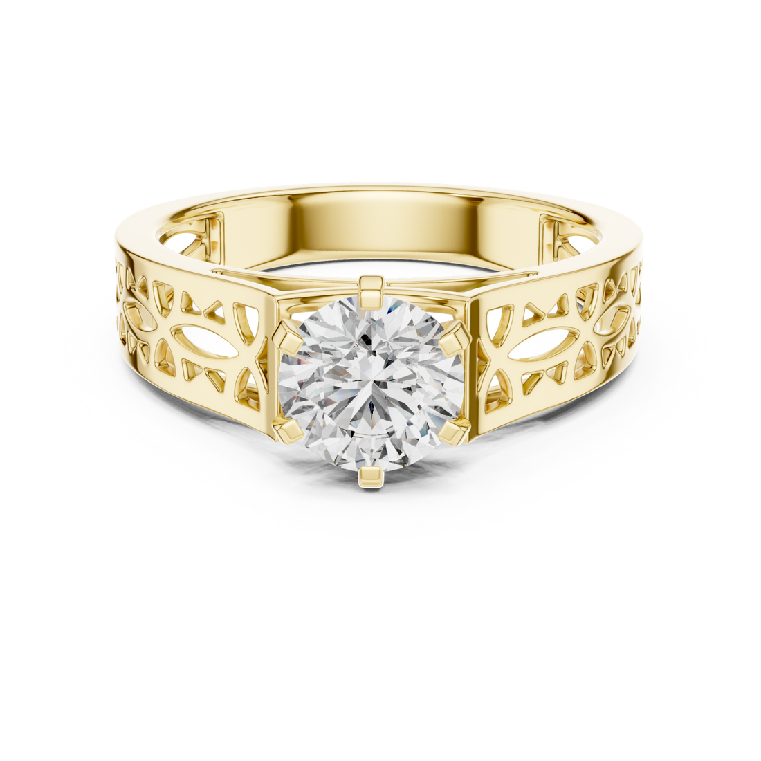 Gold Petal Silhouette Harmony Band Right View