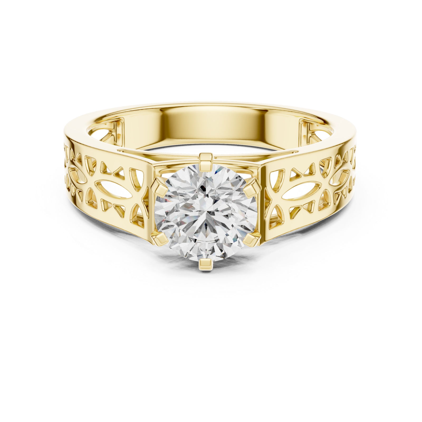  Gold Petal Silhouette Harmony Band Front View