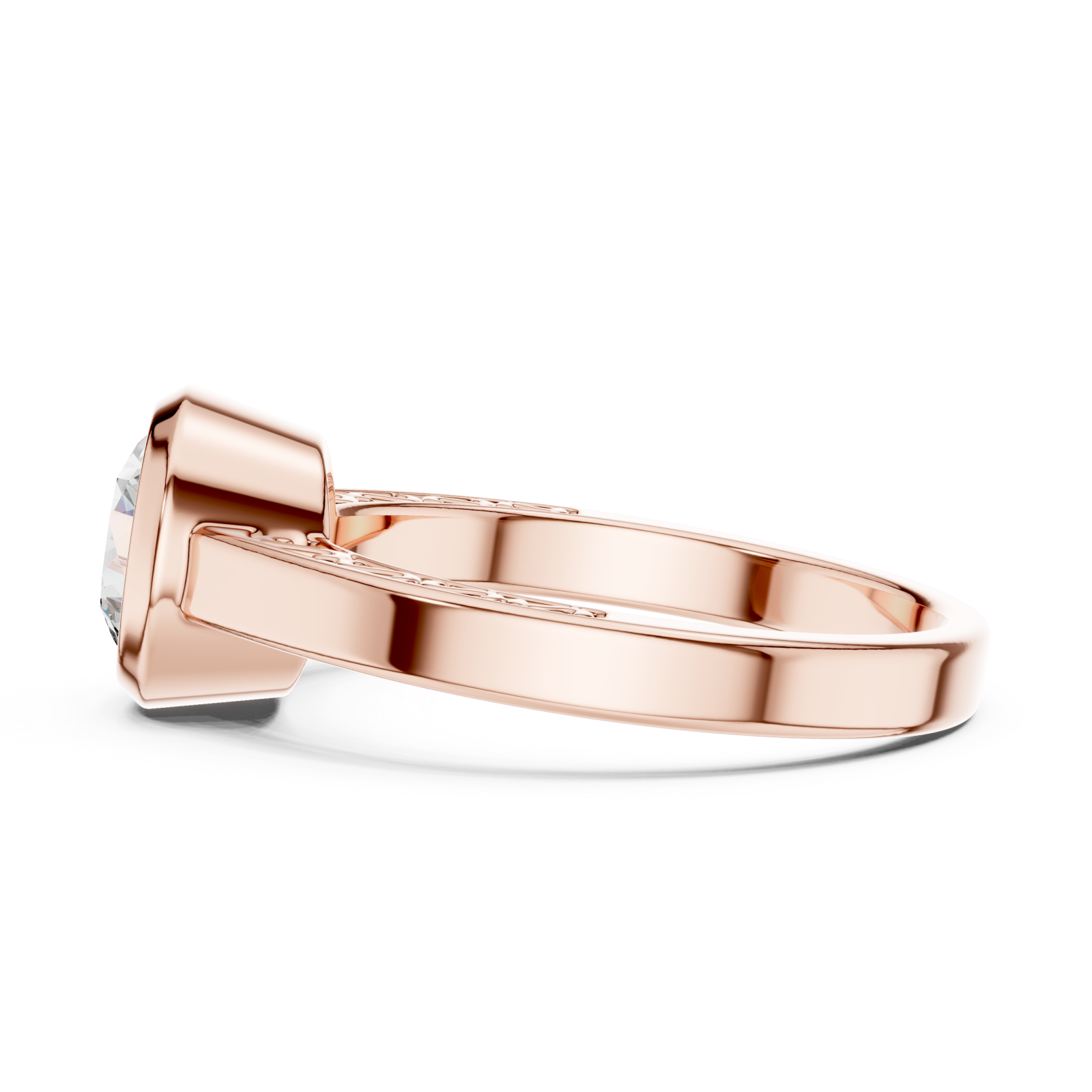  Rose Gold Eternal Embrace Solitaire Ring Side View