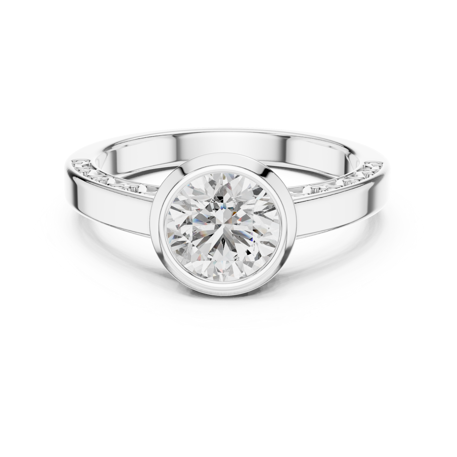  White Gold Eternal Embrace Solitaire Ring Front View