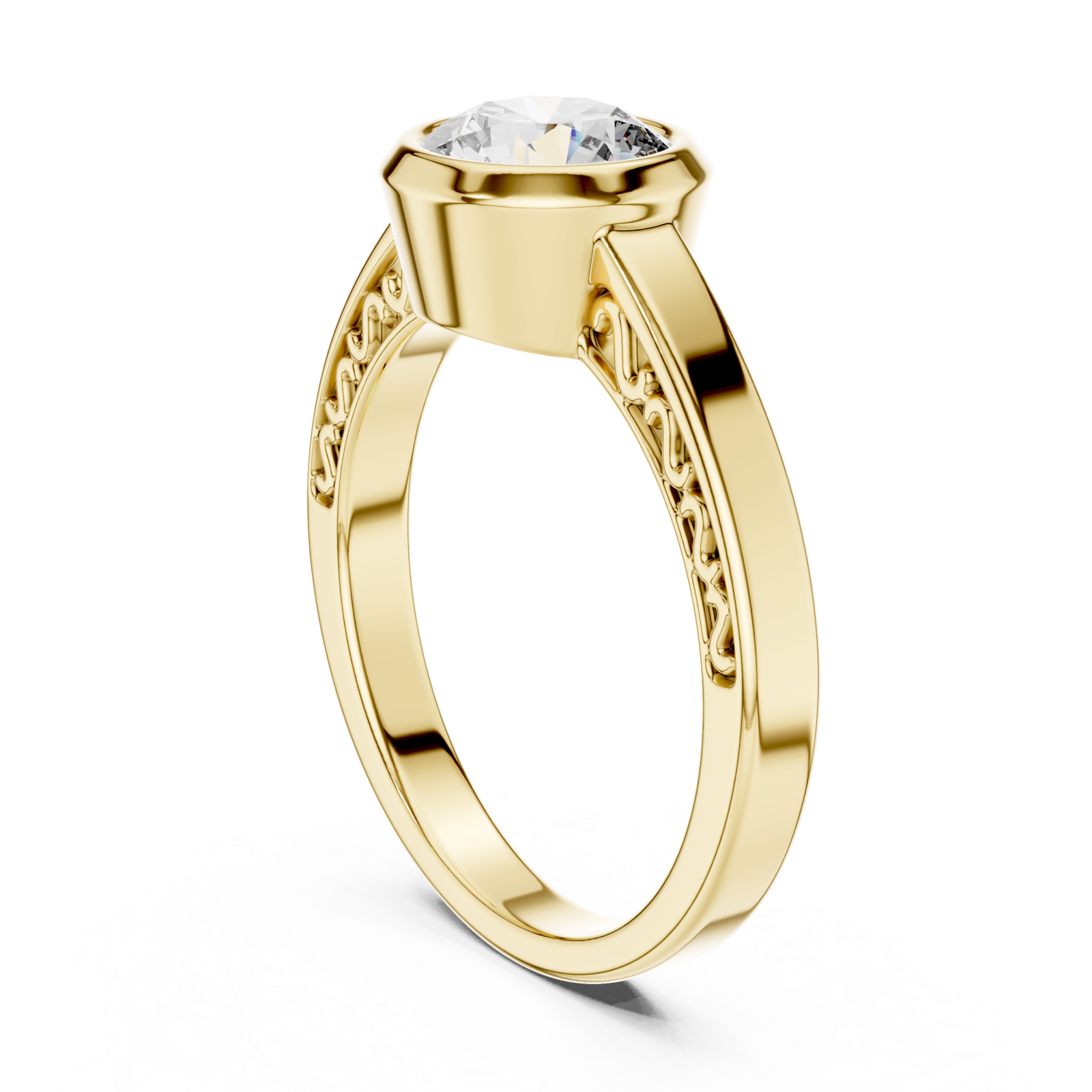  Gold Eternal Embrace Solitaire Ring Left View