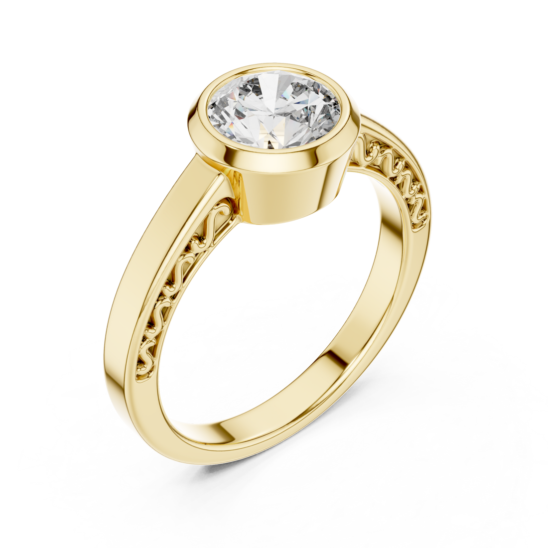 Gold Eternal Embrace Solitaire Ring Right View