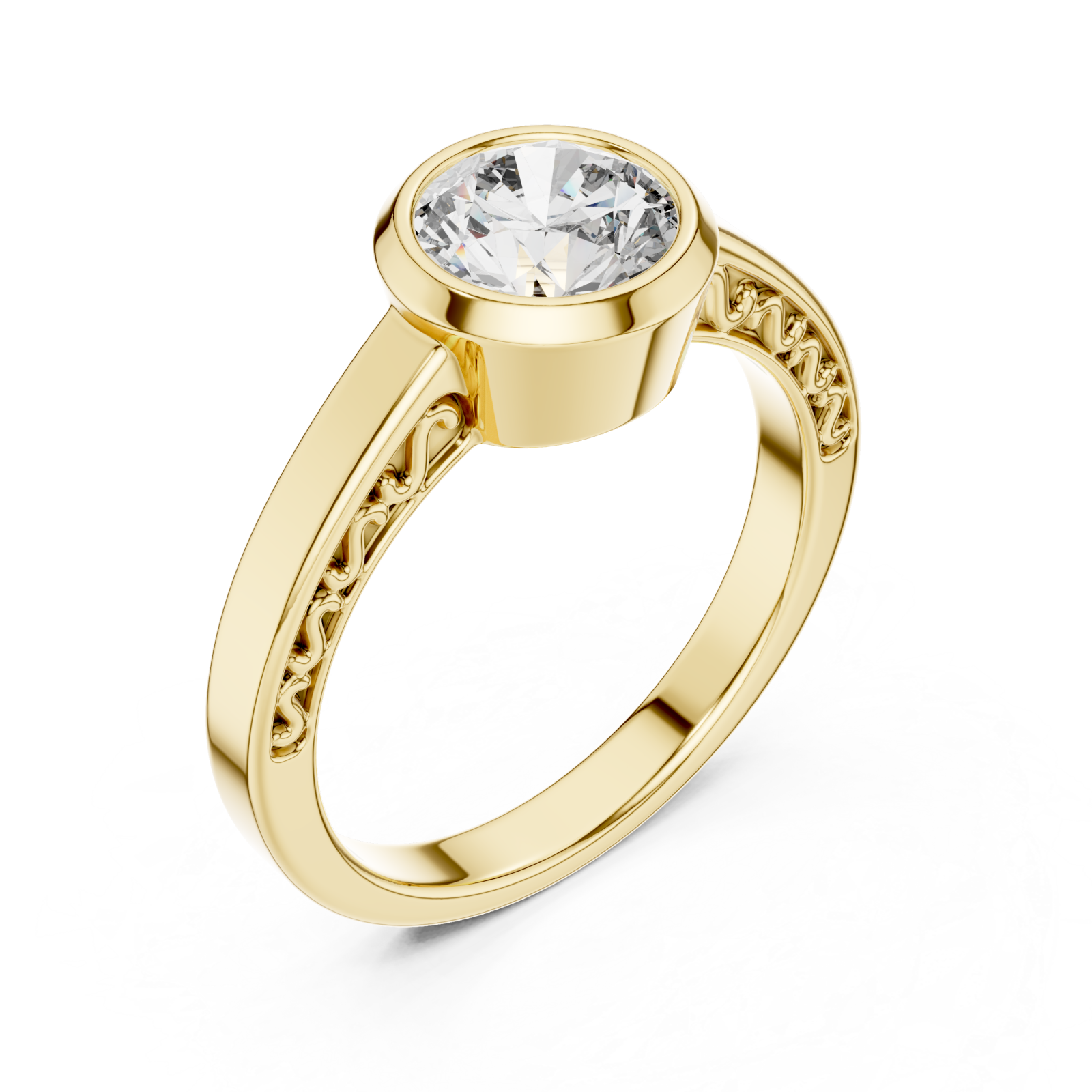 Gold Eternal Embrace Solitaire Ring Right View