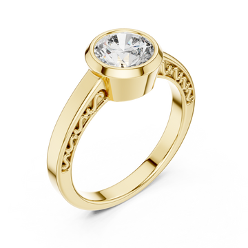 Gold Eternal Embrace Solitaire Ring Right View