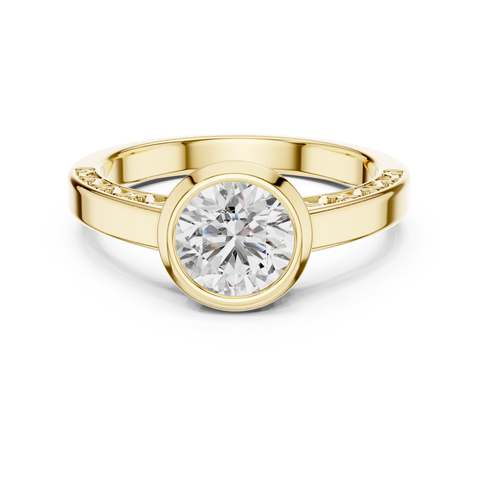  Gold Eternal Embrace Solitaire Ring Front View