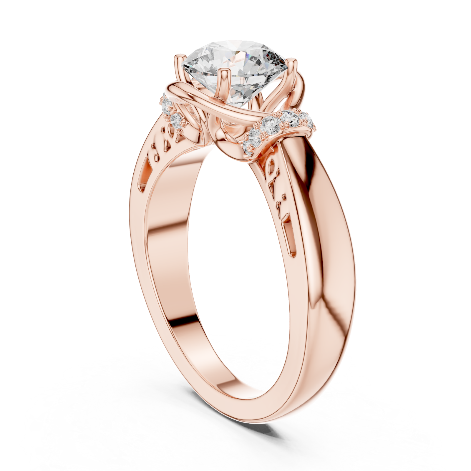  Rose Gold Infinite Grace Modern Statement Ring Left View