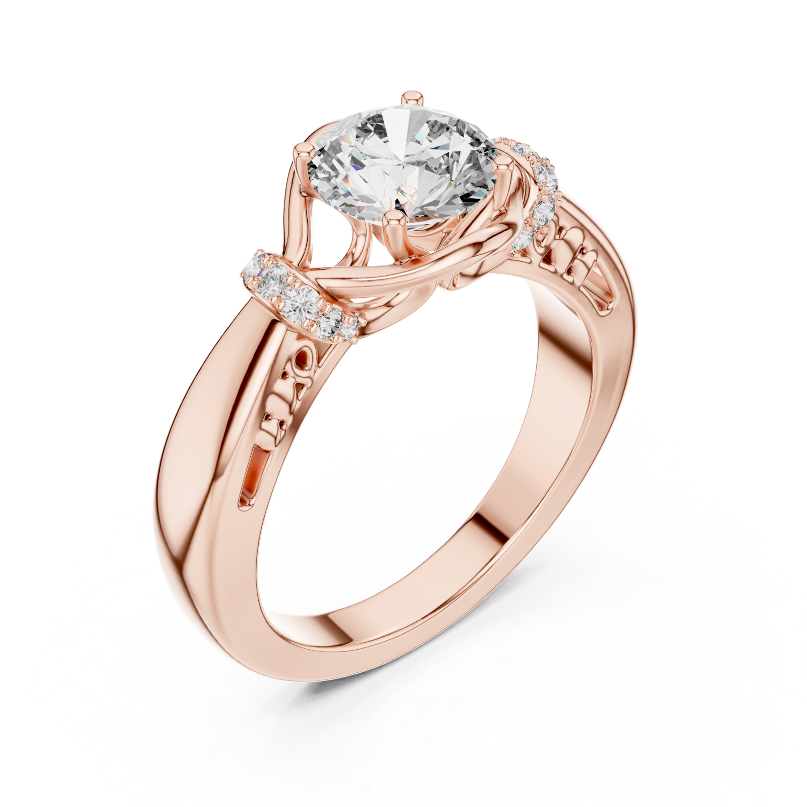  Rose Gold Infinite Grace Modern Statement Ring Right View