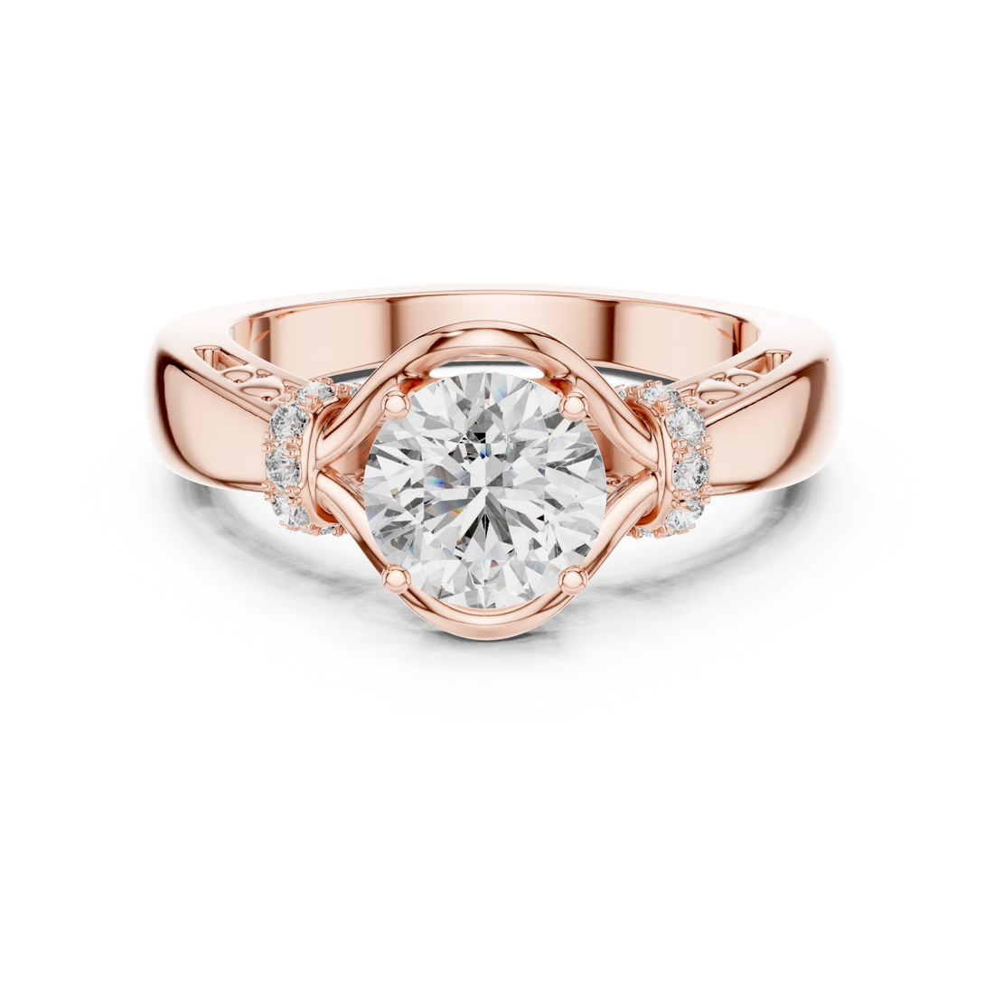  Rose Gold Infinite Grace Modern Statement Ring Right View