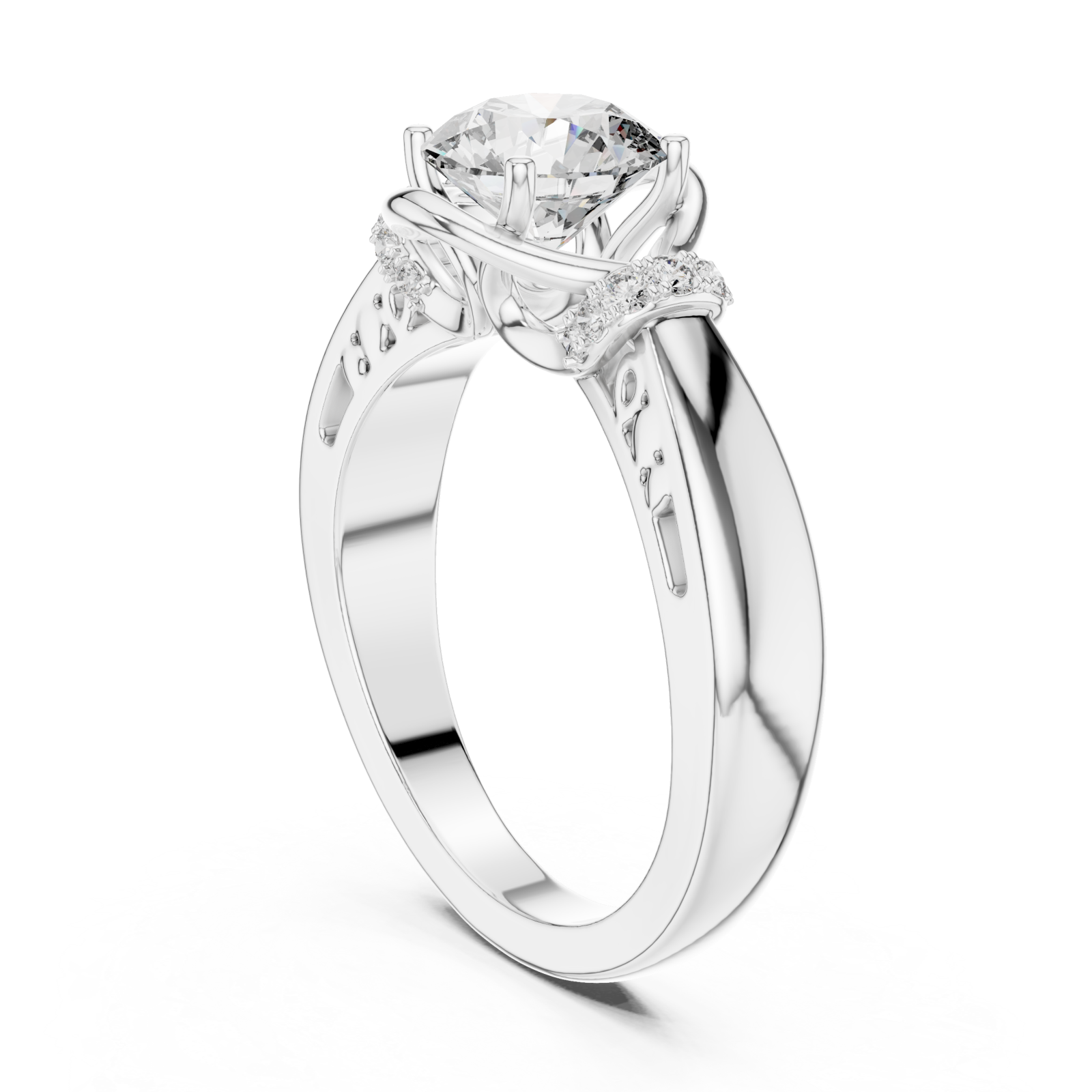  White Gold Infinite Grace Modern Statement Ring Left View