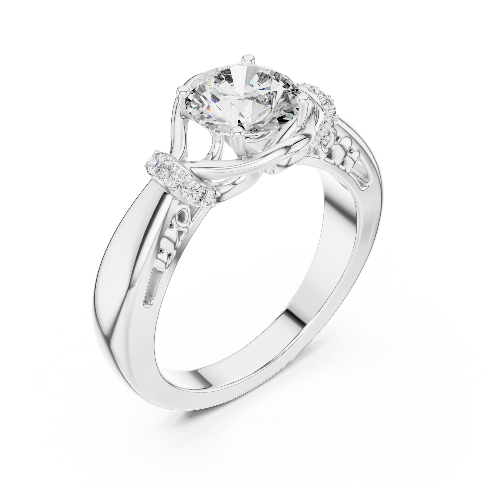  White Gold Infinite Grace Modern Statement Ring Right View