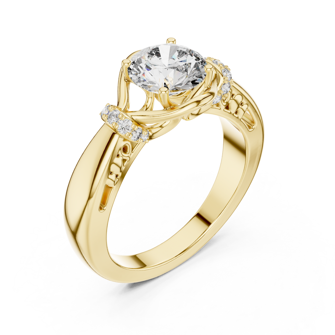 Gold Infinite Grace Modern Statement Ring Right View