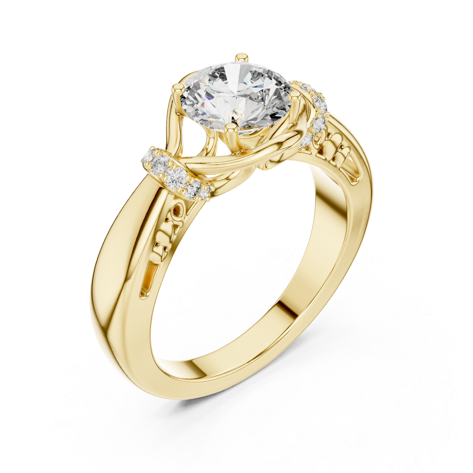 Gold Infinite Grace Modern Statement Ring Right View