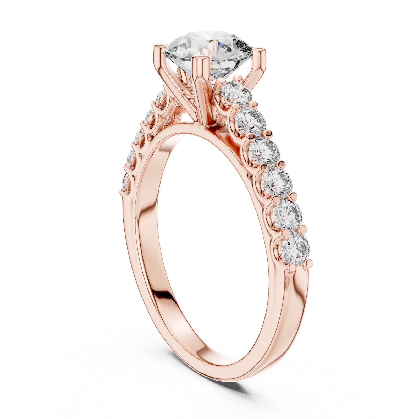  Rose Gold Celestial Harmony Radiant Ring Left View
