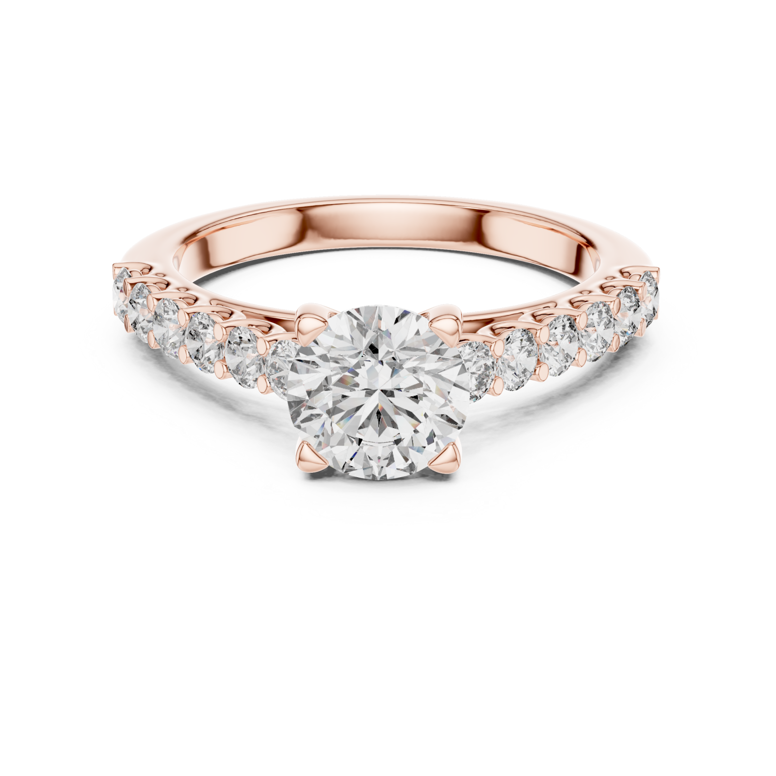  Rose Gold Celestial Harmony Radiant Ring Front View