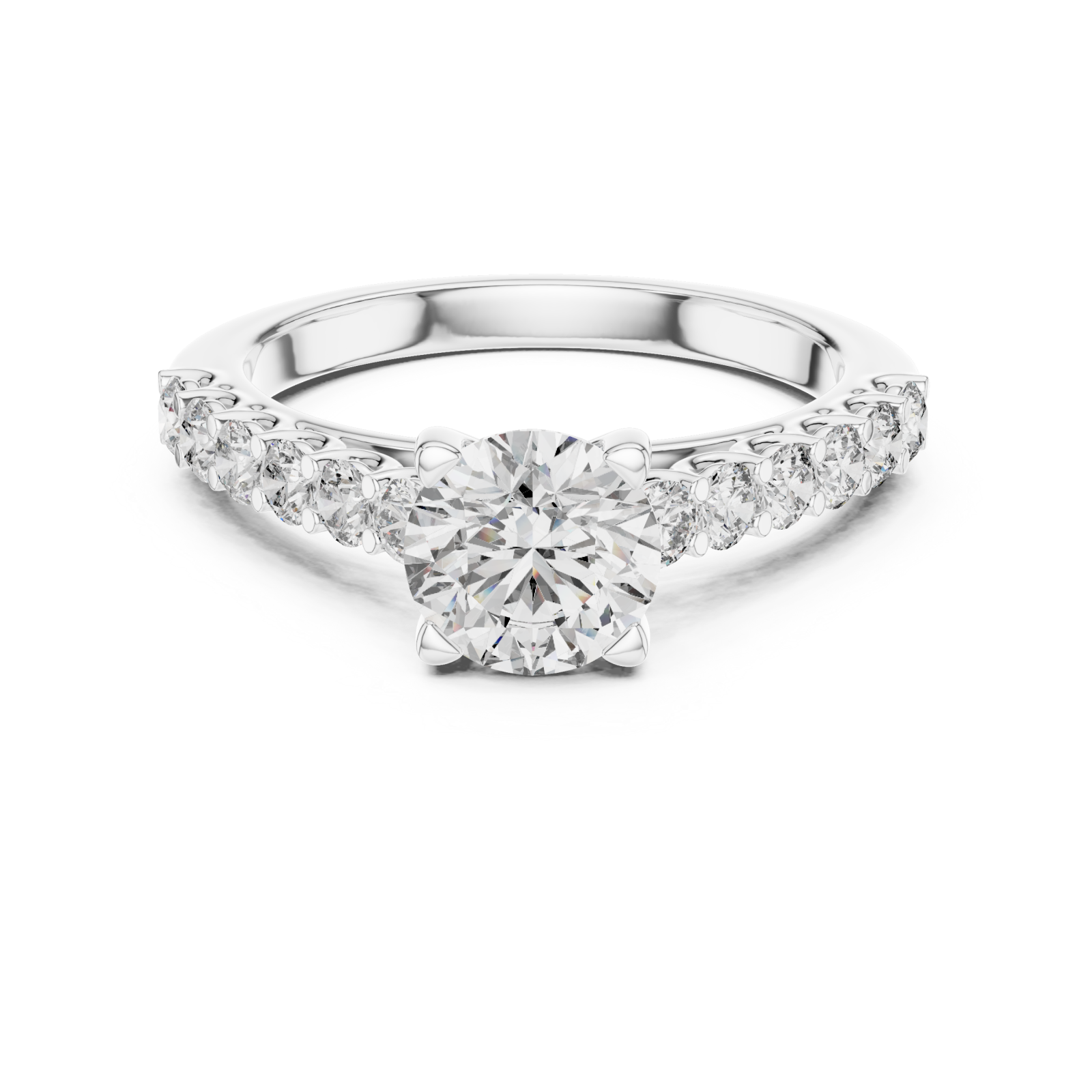  White Gold Celestial Harmony Radiant Ring Front View