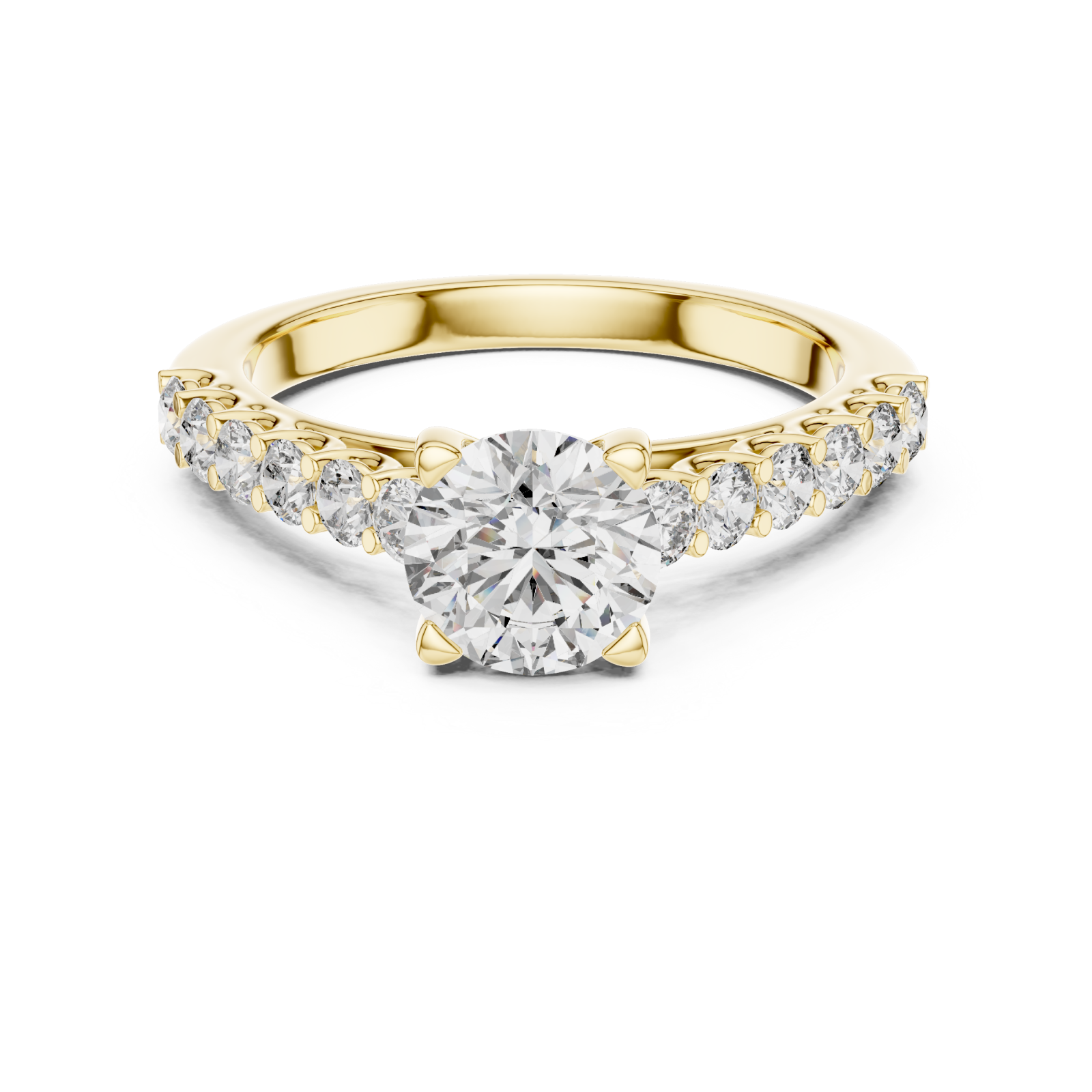  Gold Celestial Harmony Radiant Ring Front View