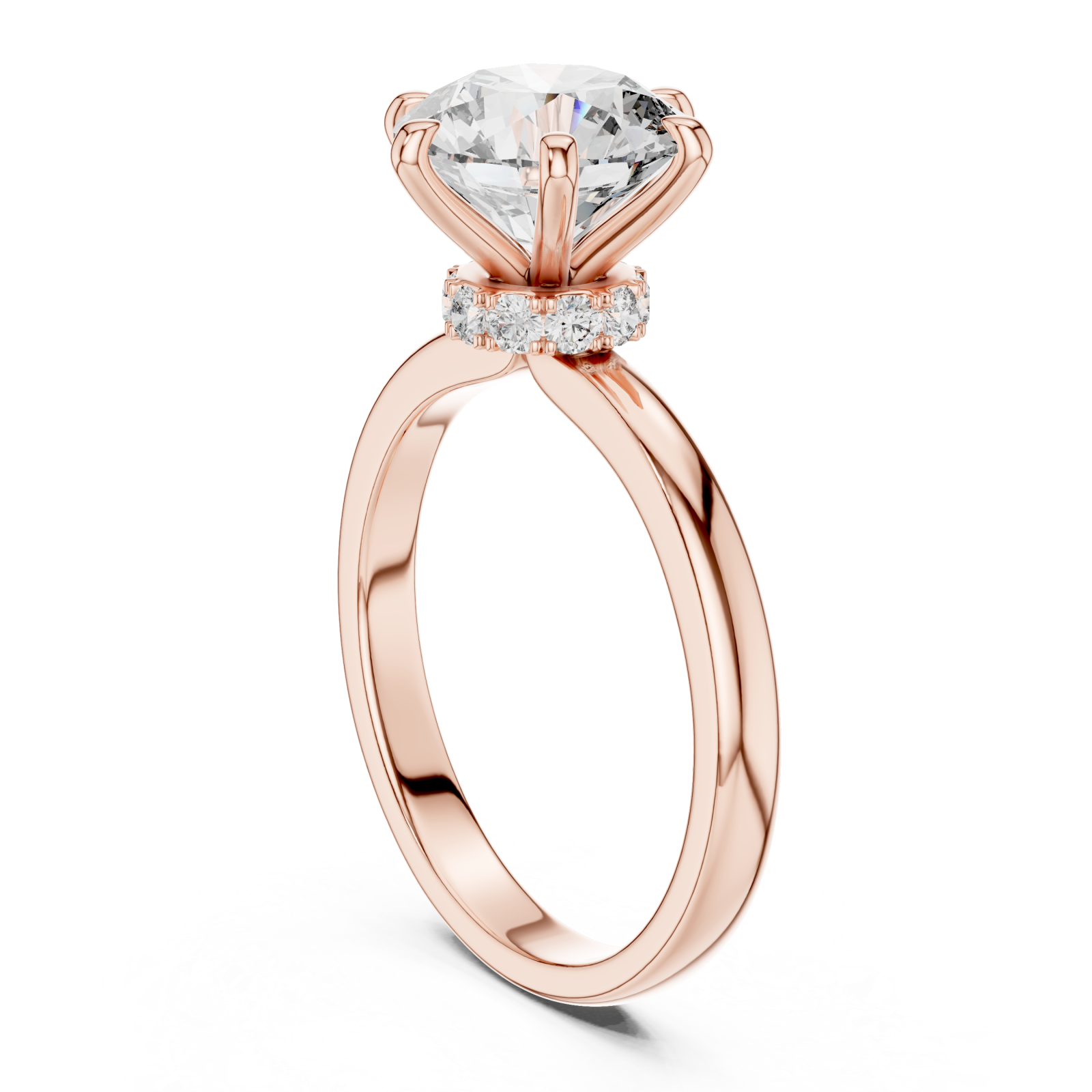  Rose Gold Blissful Harmony Solitaire Jewel Ring Left View