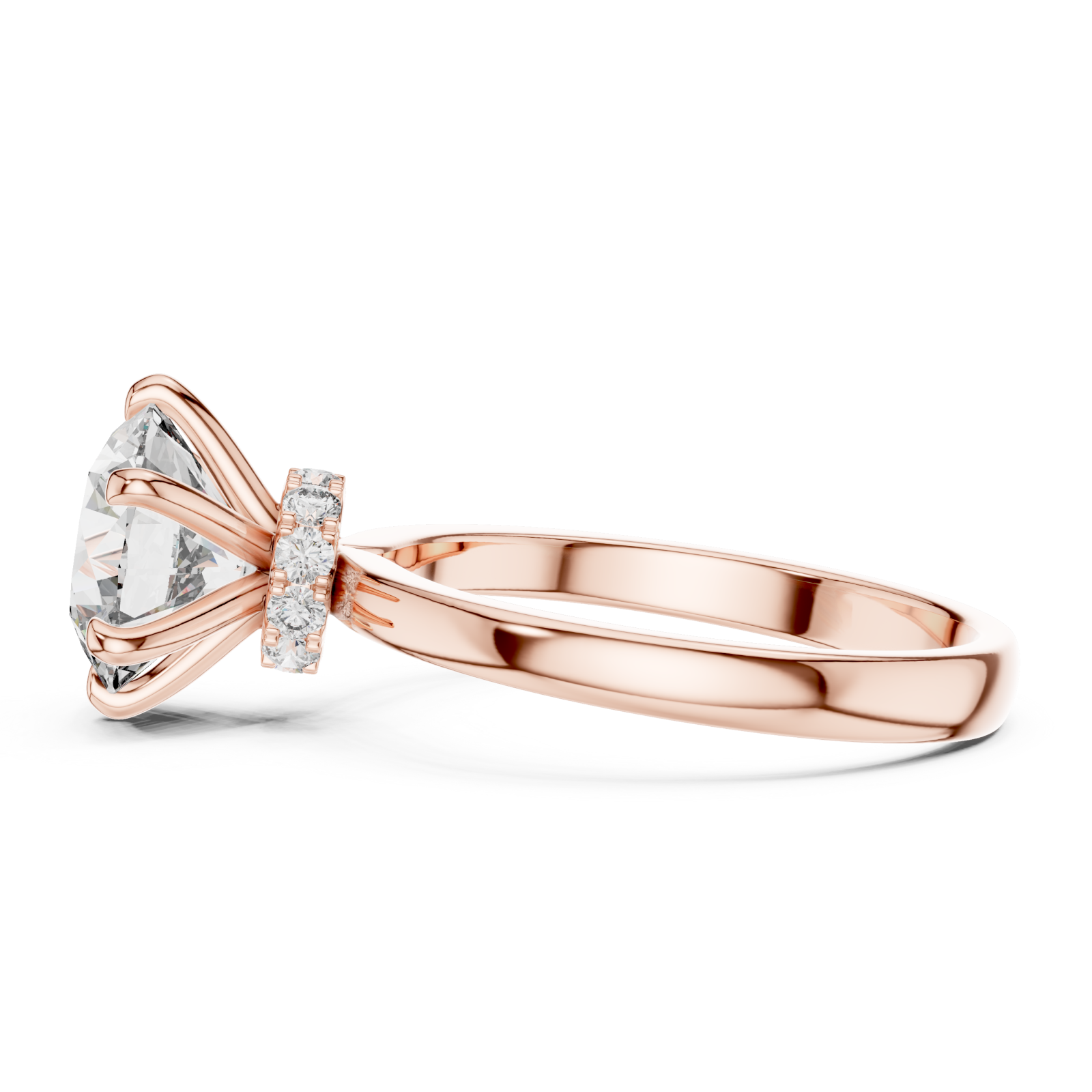  Rose Gold Blissful Harmony Solitaire Jewel Ring Side View