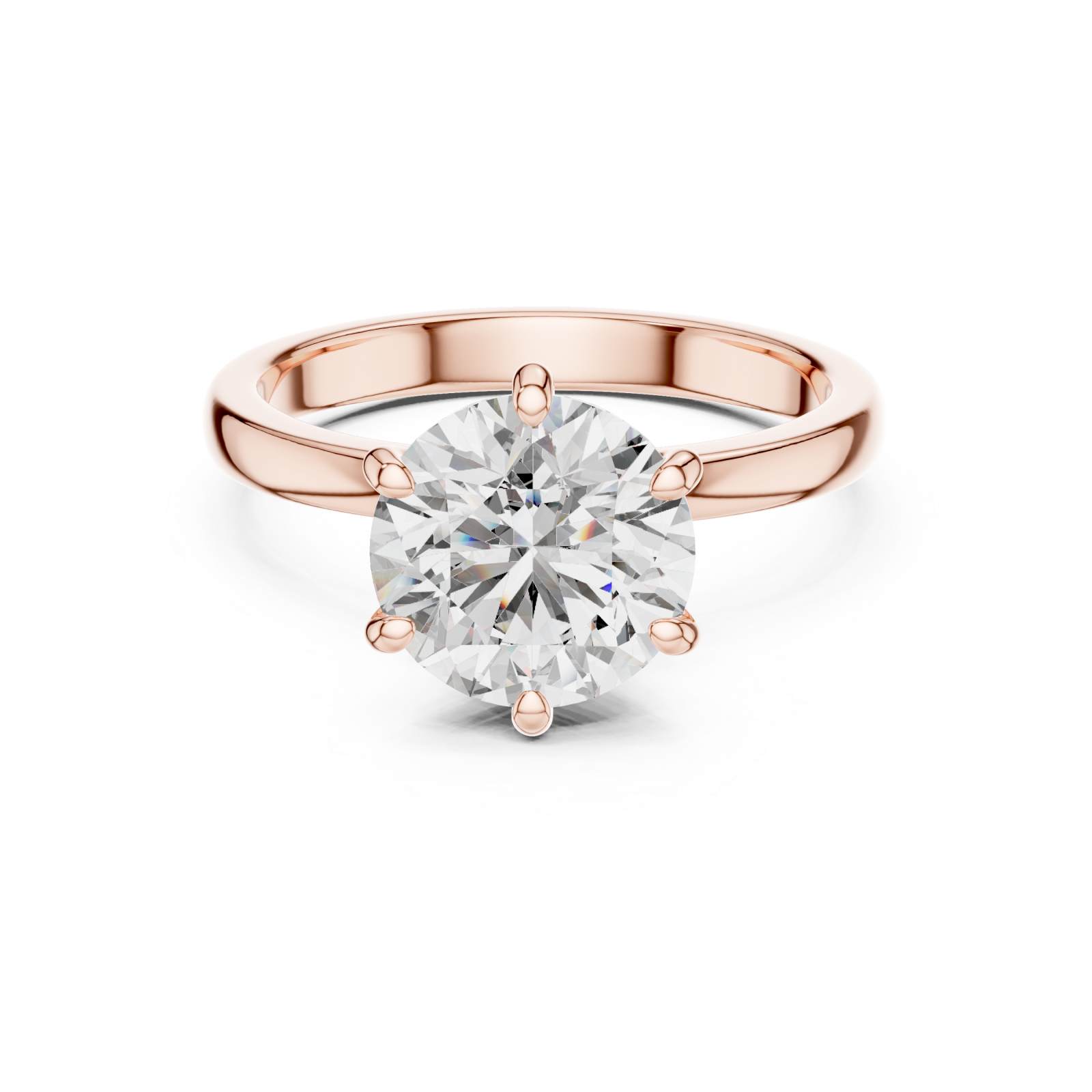  Rose Gold Blissful Harmony Solitaire Jewel Ring Front View