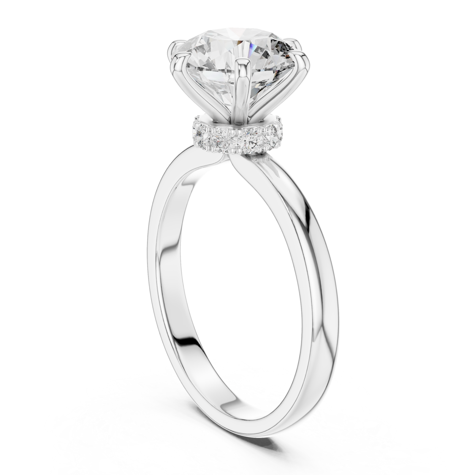  White Gold Blissful Harmony Solitaire Jewel Ring Left View
