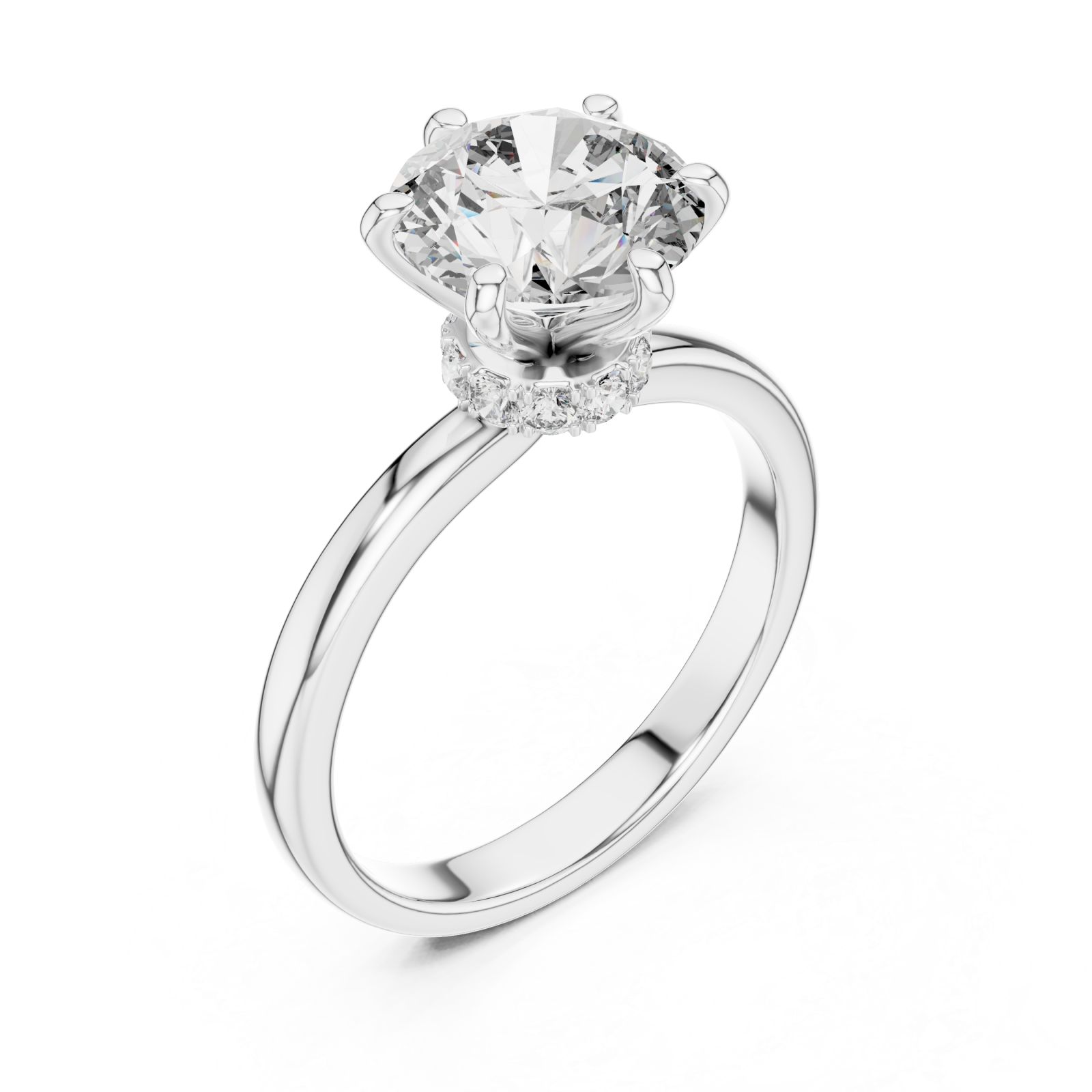  White Gold Blissful Harmony Solitaire Jewel Ring Right View